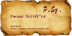 Pacsai Szilárd névjegykártya