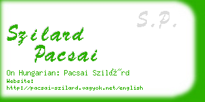 szilard pacsai business card